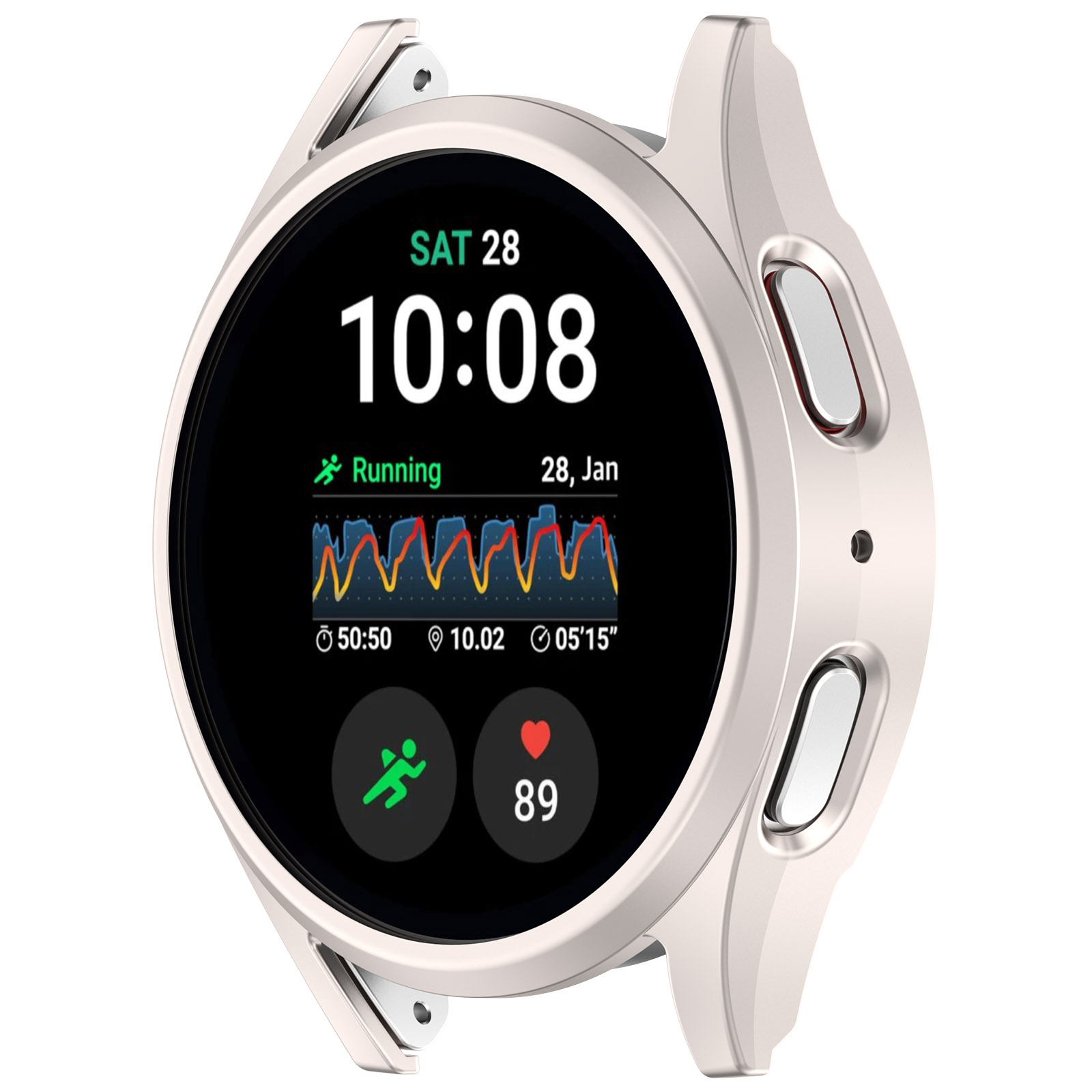 

Жесткий защитный бампер для Samsung Galaxy Watch 7 44 мм, лунный, Бежевый, Жесткий защитный бампер для Samsung Galaxy Watch 7 44 мм
