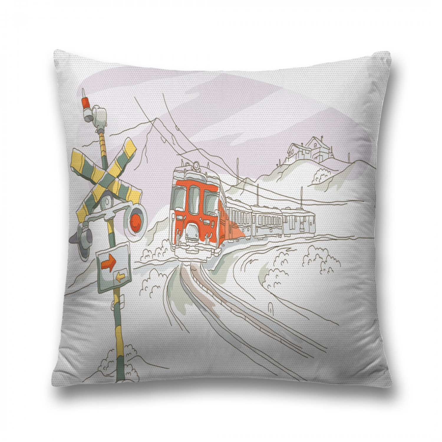 

Наволочка декоративная JoyArty "Графический поезд" на молнии, 45x45 см, Серый, Графический поезд