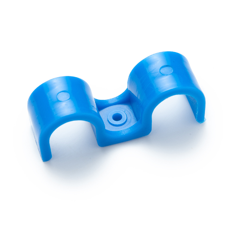 фото Скоба fedast для труб диаметром 20 мм (синий , двухстороняя, 40 шт/уп)