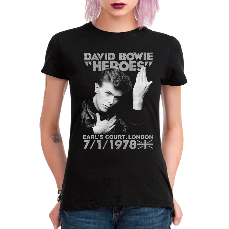 

Футболка женская Dream Shirts David Bowie - Heroes 360079111 черная M, David Bowie - Heroes 360079111