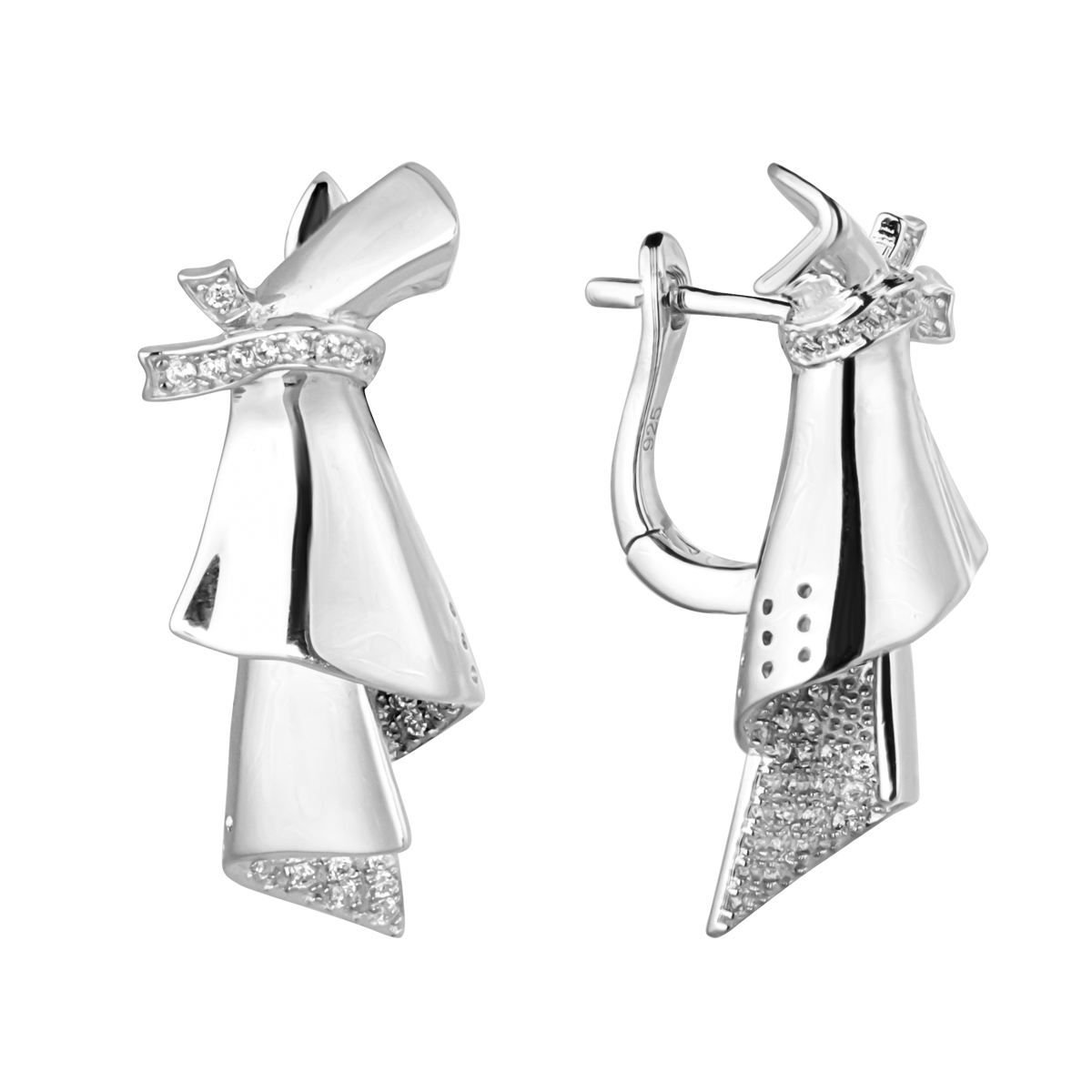 

Серьги из серебра Balex Jewellery 2445900004, фианит, 2445900004