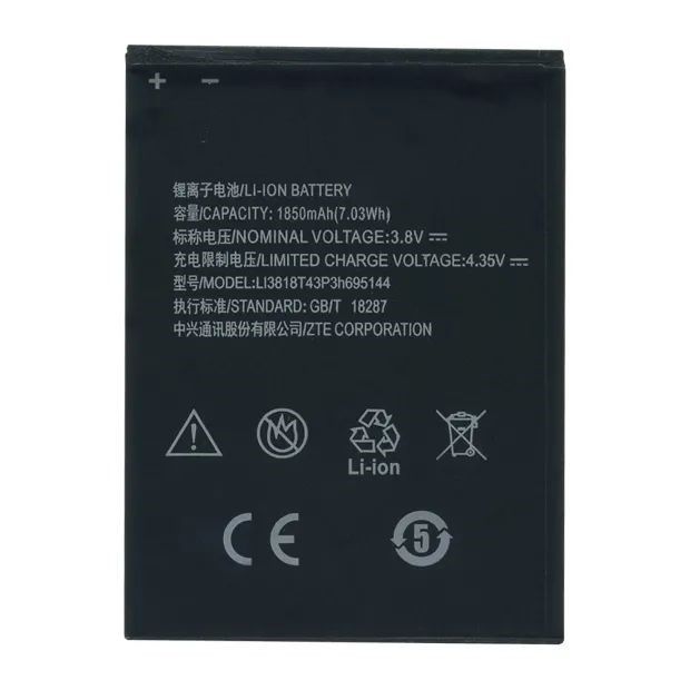 

Аккумулятор для телефона ZTE Li3818T43P3h695144 / V830 мАч 1850