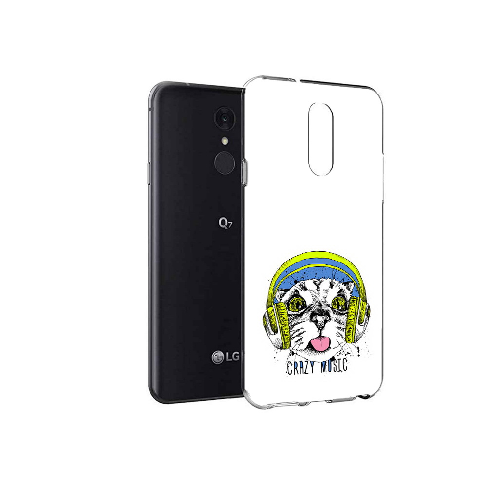 

Чехол MyPads Tocco для LG Q7 кошка в наушниках рисунок (PT113427.75.403), Tocco