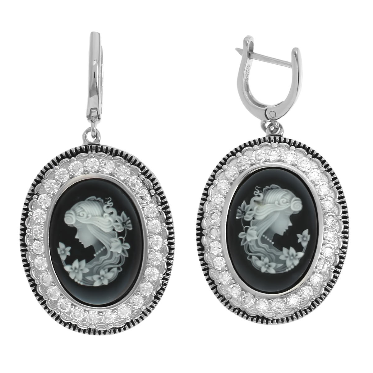

Серьги женские из серебра Balex Jewellery 2448930035, агат/фианит