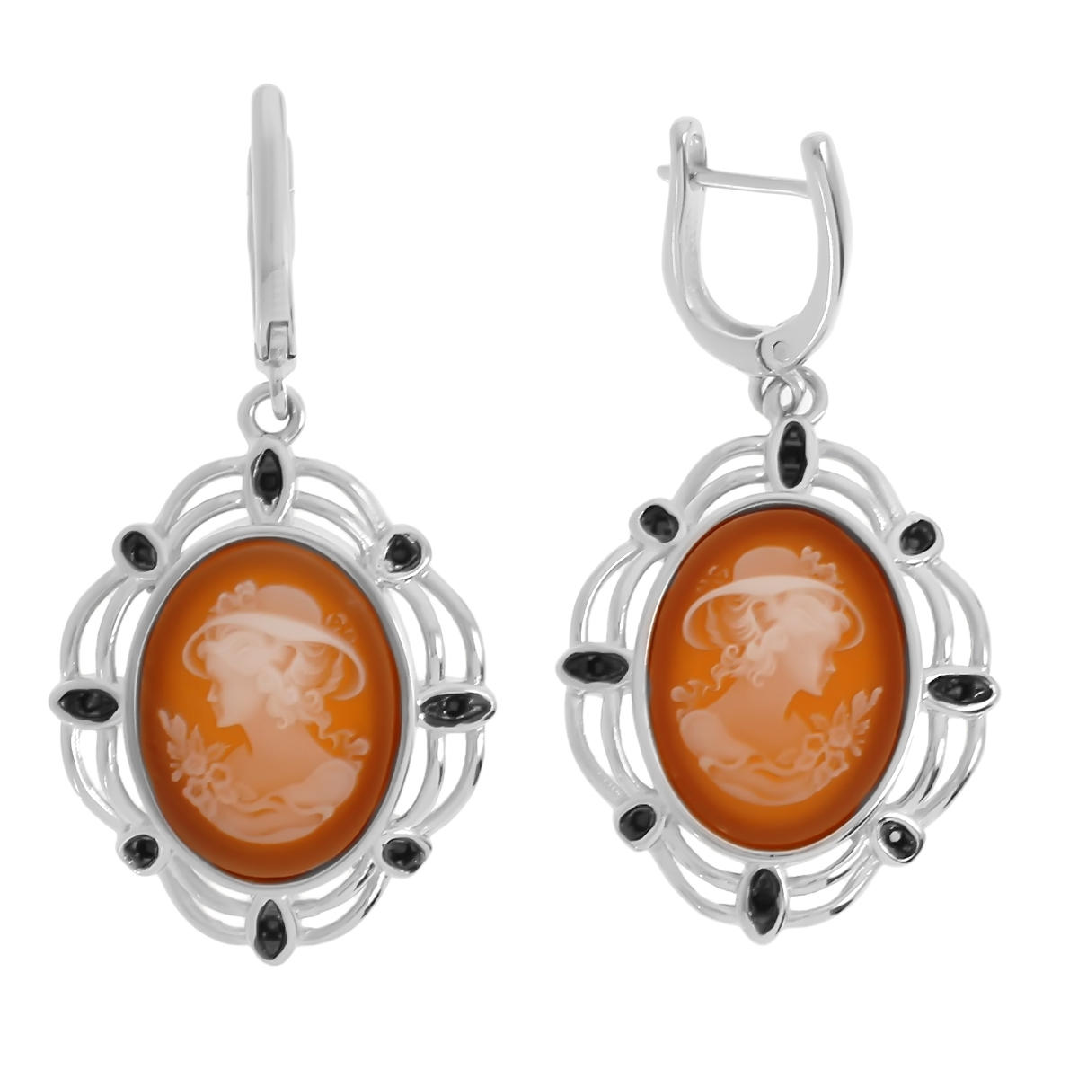 

Серьги женские из серебра Balex Jewellery 2448930038, агат/фианит, 2448930038