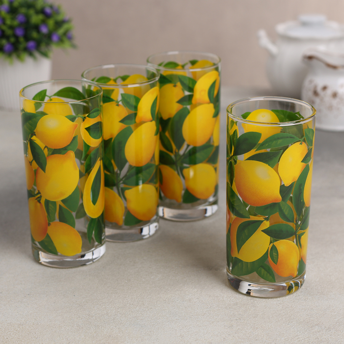 фото Декостек набор стаканов «лимоны», 280 мл, 4 шт