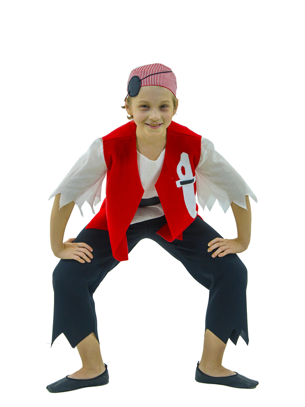 Карнавальный костюм детский Вестифика Пират, белый, черный, красный, 152