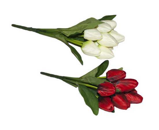 фото Цветок декоративный тюльпан 9цветков 40см flatel