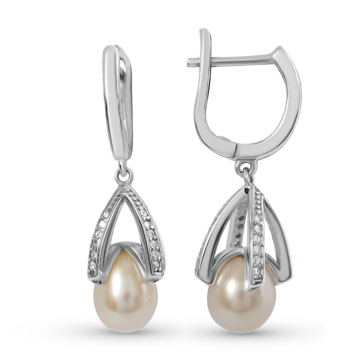 

Серьги женские из серебра Balex Jewellery 2459930002, жемчуг/фианит, 2459930002