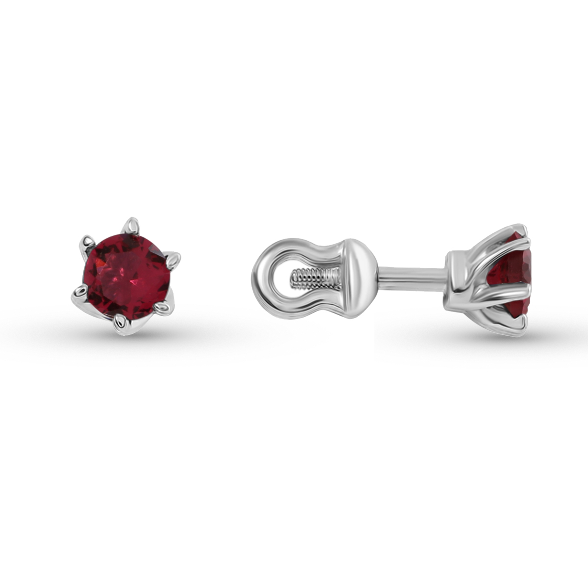 

Серьги-пусеты из серебра Balex Jewellery 2502180333, рубин, 2502180333