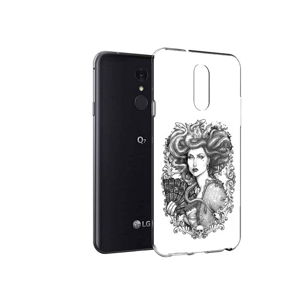 

Чехол MyPads Tocco для LG Q7 медуза черно белый (PT113427.75.472), Tocco