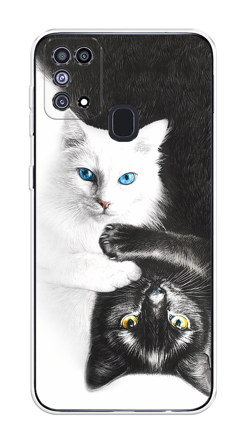 

Чехол на Samsung Galaxy M31 "Коты Инь-Янь", Черный;белый;голубой, 2100750-1