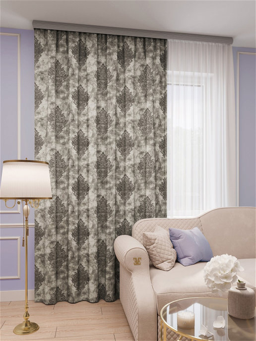 

Штора классическая LEGRAND 58081945 150x260 см серебро, Либерти