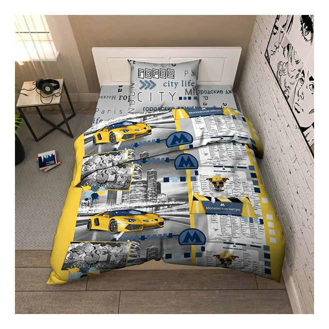 фото Комплект постельного белья твой стиль 1,5-спальный бязь разноцветный