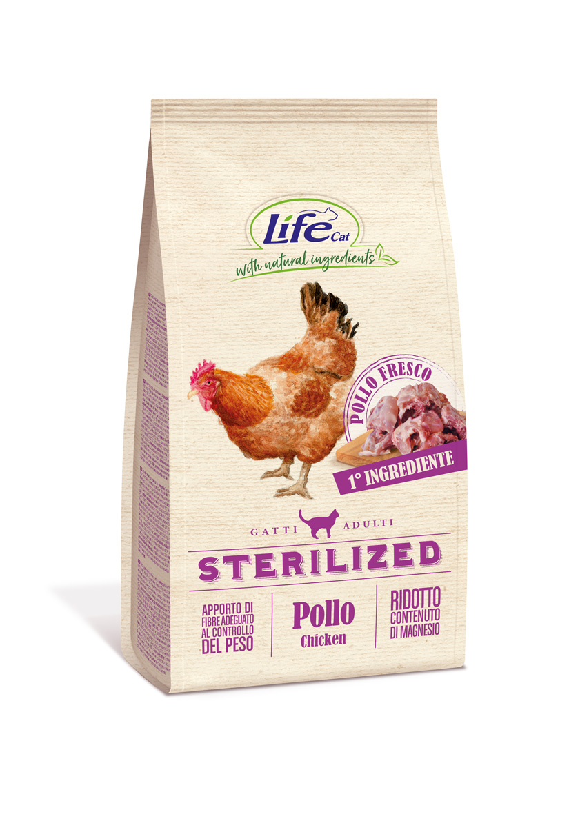 Сухой корм для кошек Lifecat Adult Sterilized Chicken, для стерилизованных, курица, 1,5 кг