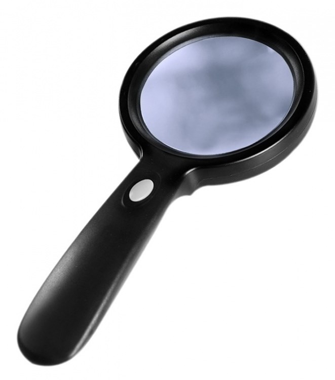 фото Лупа ручная 10x 90мм с подсветкой 12 led magnifier