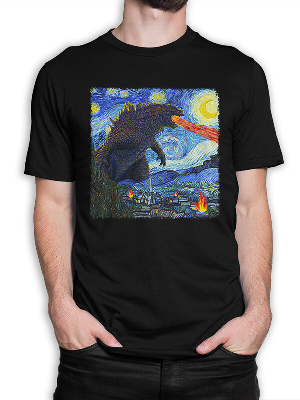 

Футболка мужская Dream Shirts Годзилла Ван Гога черная 3XL, Черный, Годзилла Ван Гога