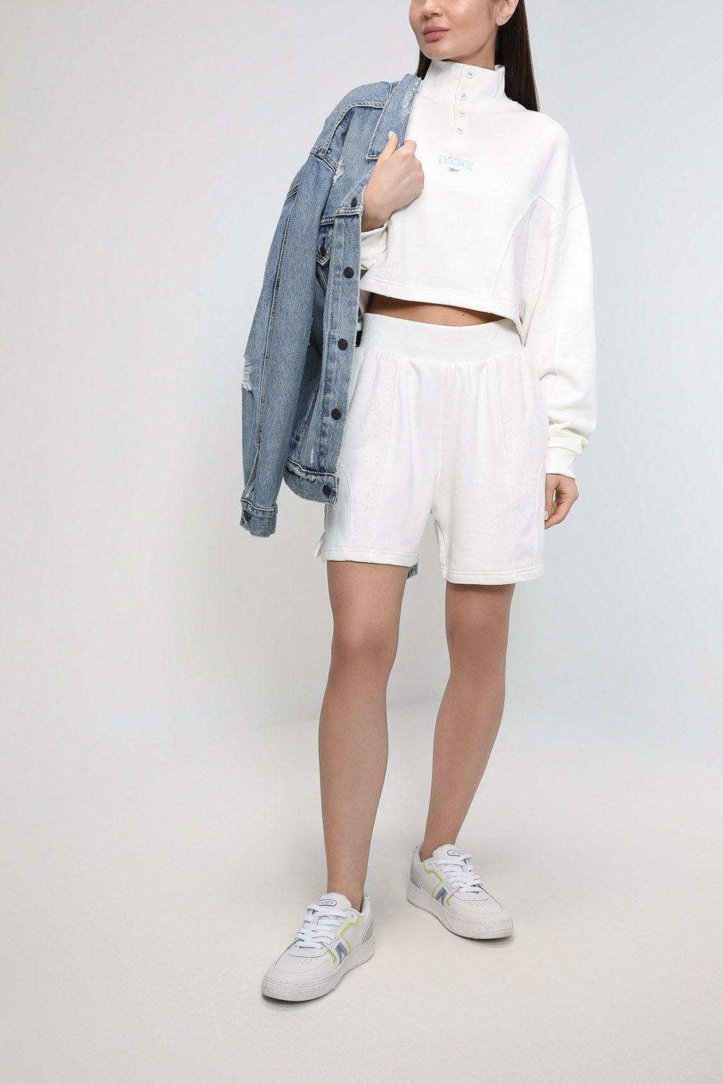 

Трикотажные шорты женские Reebok HT7841 белые L, Белый, HT7841