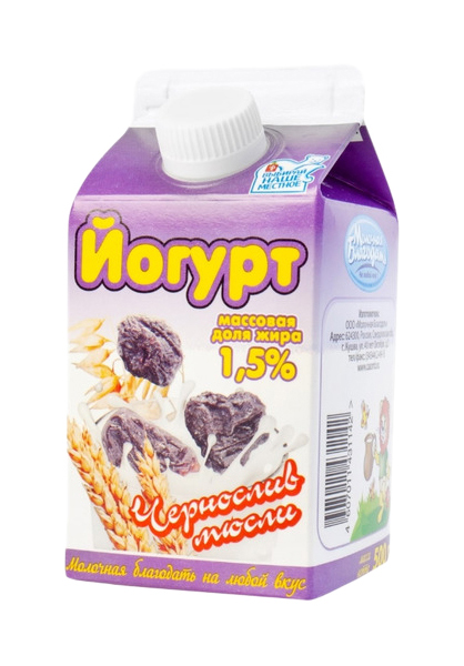 

Бзмж йогурт мол.благодать 1,5% черн/мюс п/пак 0,5л