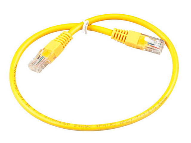 Кабель ExeGate RJ45-RJ45 вилка-вилка м (UTP-RJ45-RJ45-5e-0,5M-YL EX172880RUS)