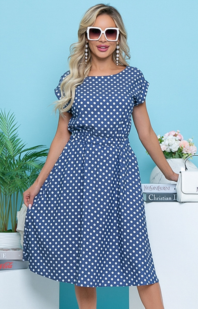 Платье женское Бизнес Стиль Avili-71095 синее 50 RU