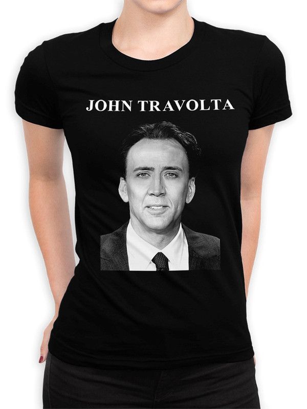 

Футболка женская DreamShirts Studio Николас Кейдж - Джон Траволта 1 черная XL, Черный, Николас Кейдж - Джон Траволта 1