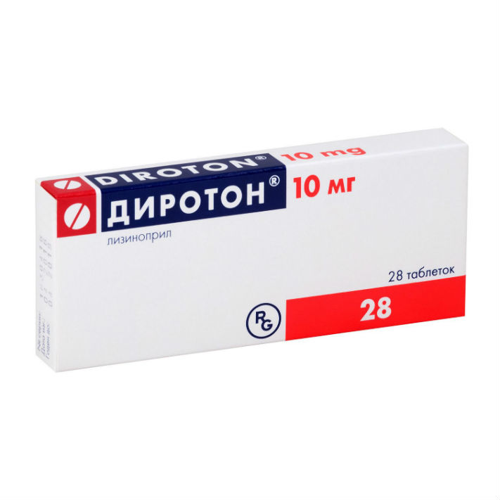 Купить Диротон таблетки 10 мг 28 шт., Gedeon Richter, Россия
