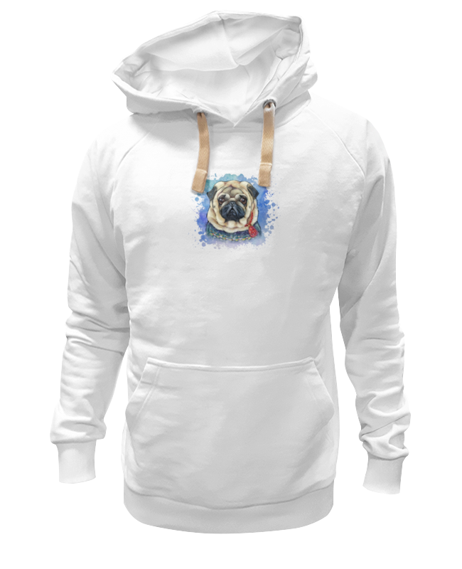 

Худи Printio Мопсик белое 3XL, Белый, Мопсик