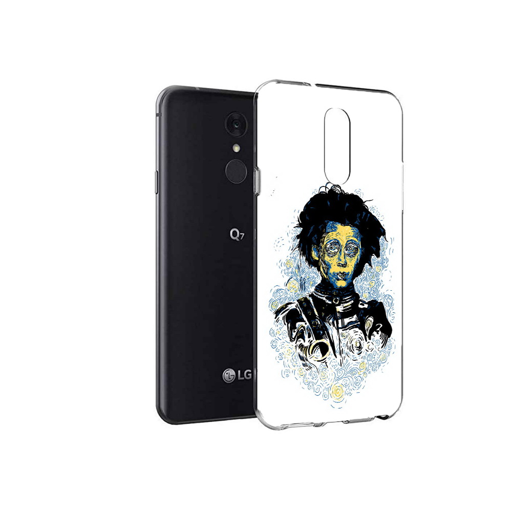 

Чехол MyPads Tocco для LG Q7 парень черно-белый абстракция (PT113427.75.535), Tocco