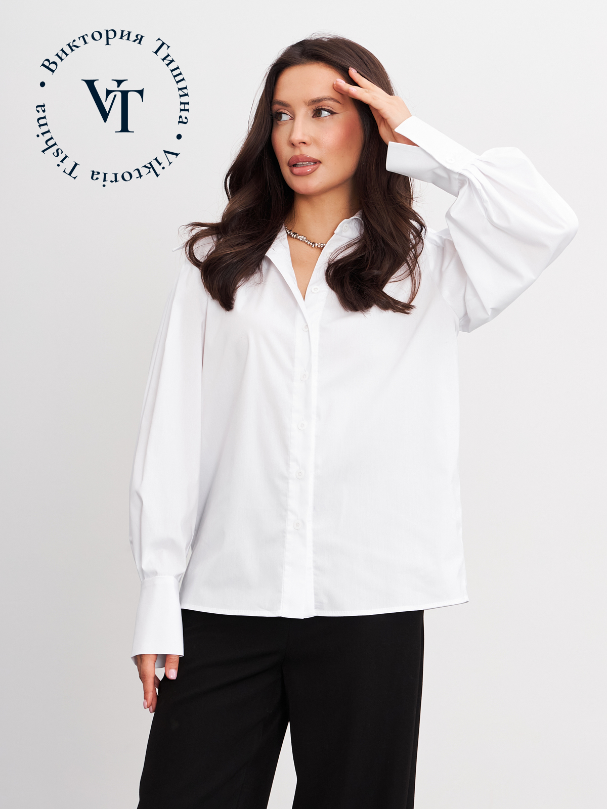 Блуза женская Модный дом Виктории Тишиной Бланш белая L 6450₽