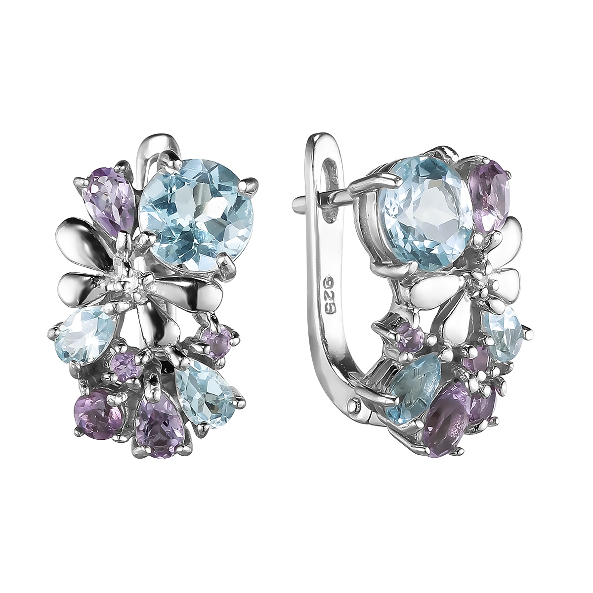 

Серьги женские из серебра Balex Jewellery 2405837293, топаз/аметист