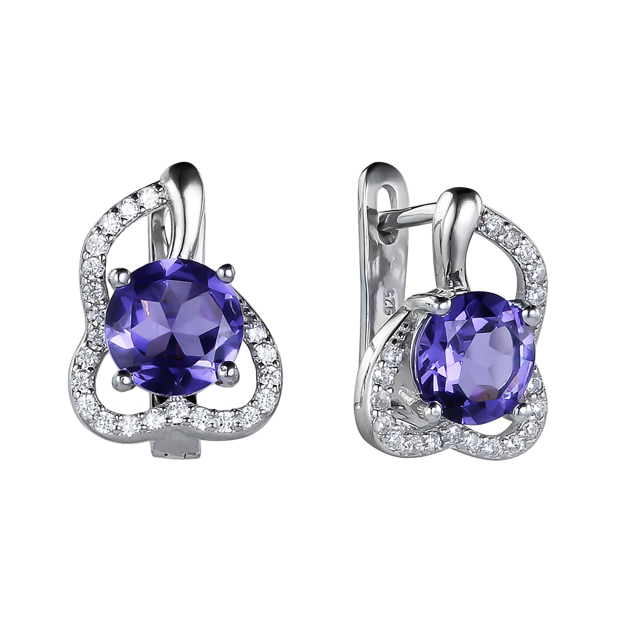 

Серьги женские из серебра Balex Jewellery 2405837412, танзанит/фианит