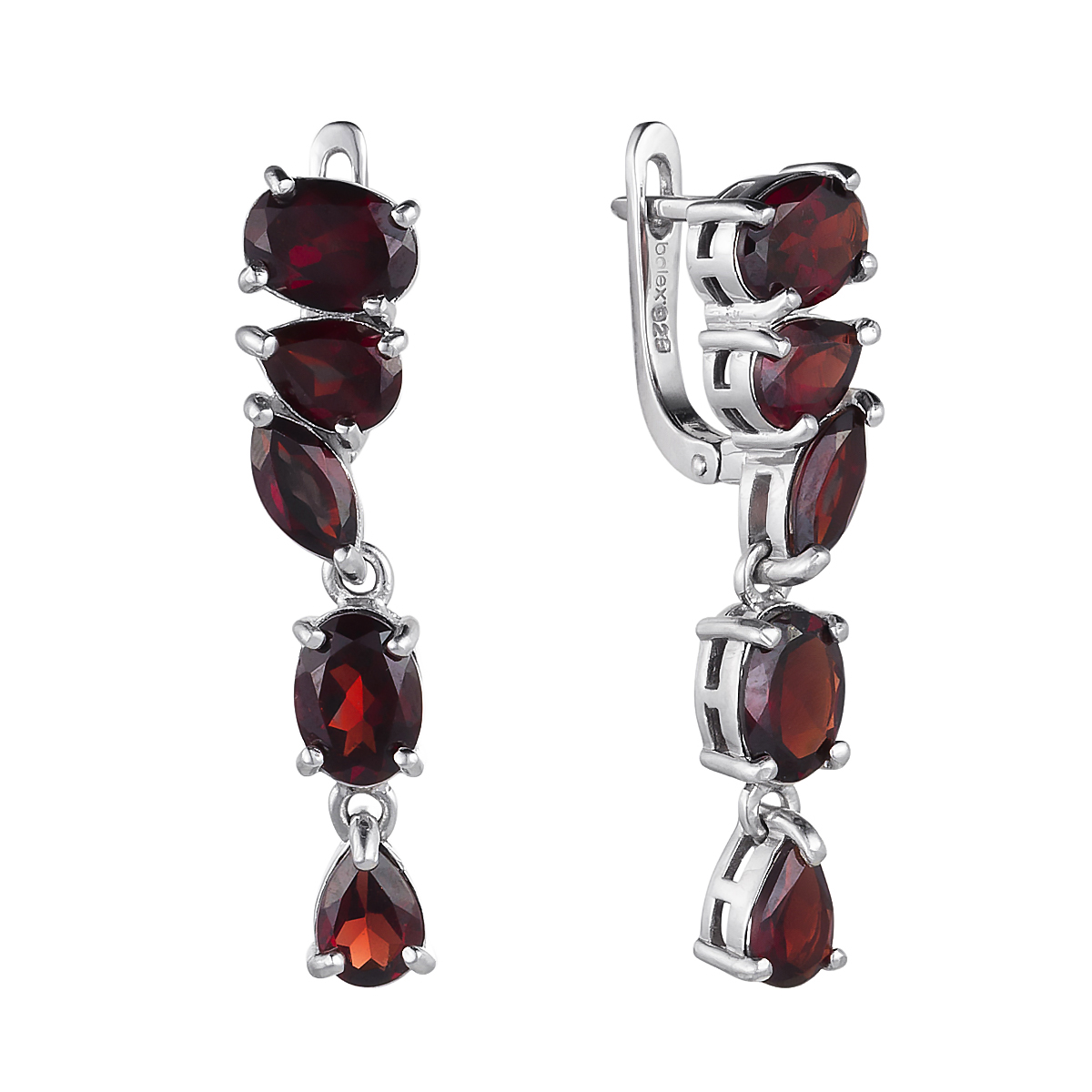 

Серьги женские из серебра Balex Jewellery 2405837791, гранат