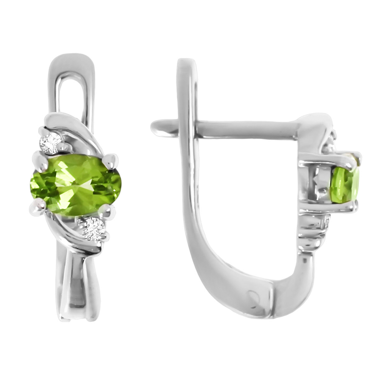 

Серьги из серебра Balex Jewellery 2405933668, хризолит/фианит, 2405933668