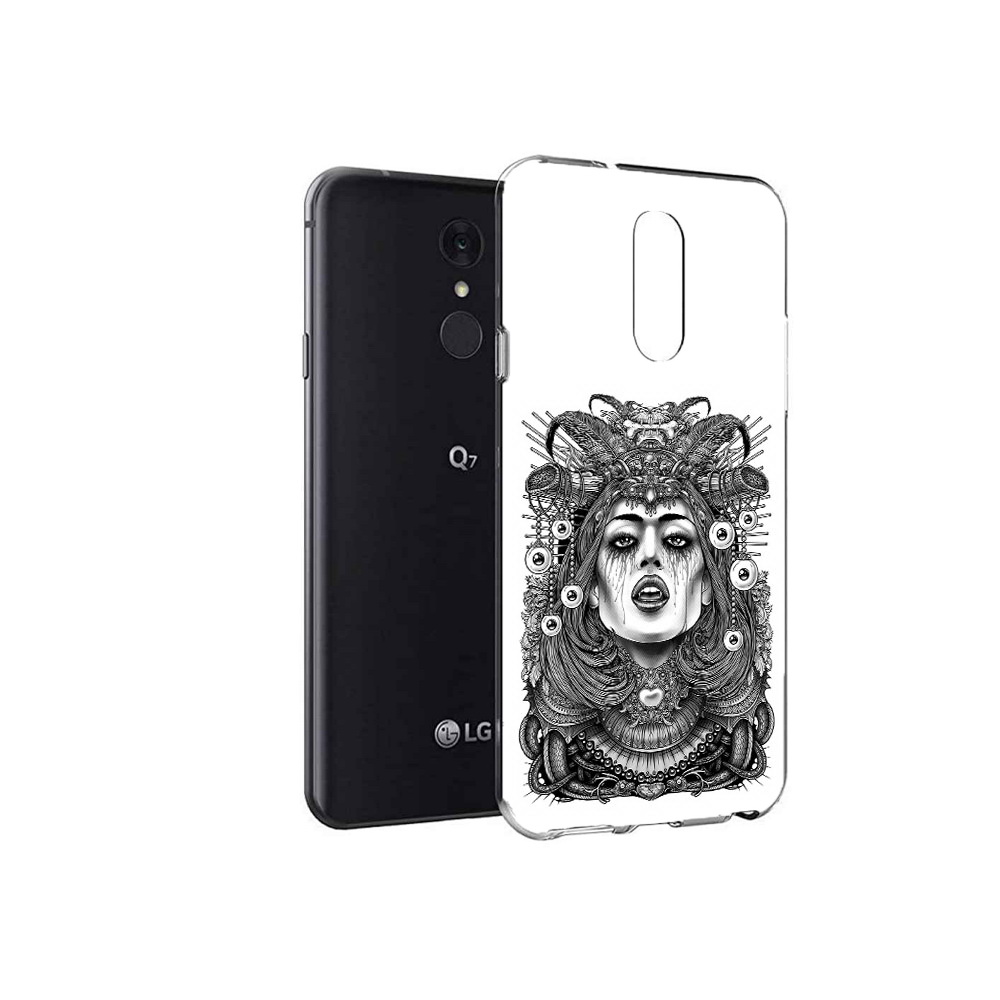

Чехол MyPads Tocco для LG Q7 портрет девушки черно белый (PT113427.75.551), Tocco