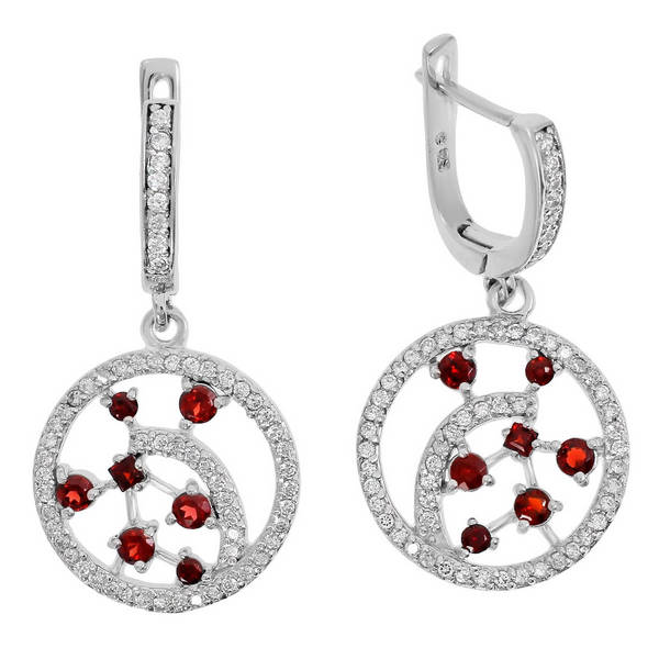 

Серьги женские из серебра Balex Jewellery 2405935209, гранат/фианит, 2405935209