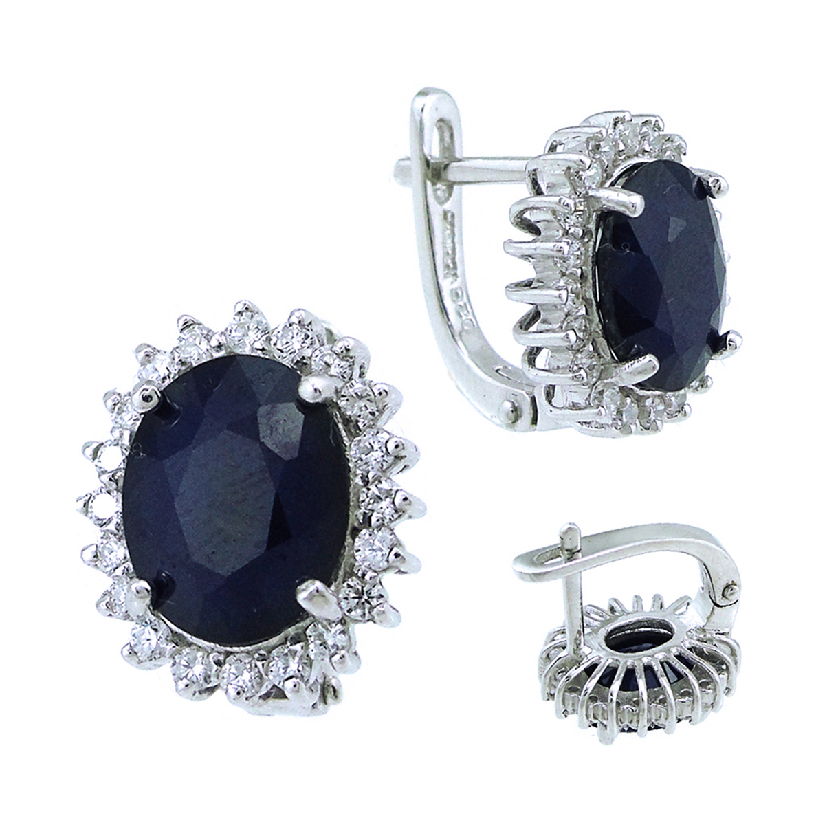

Серьги женские из серебра Balex Jewellery 2405935873, сапфир/фианит