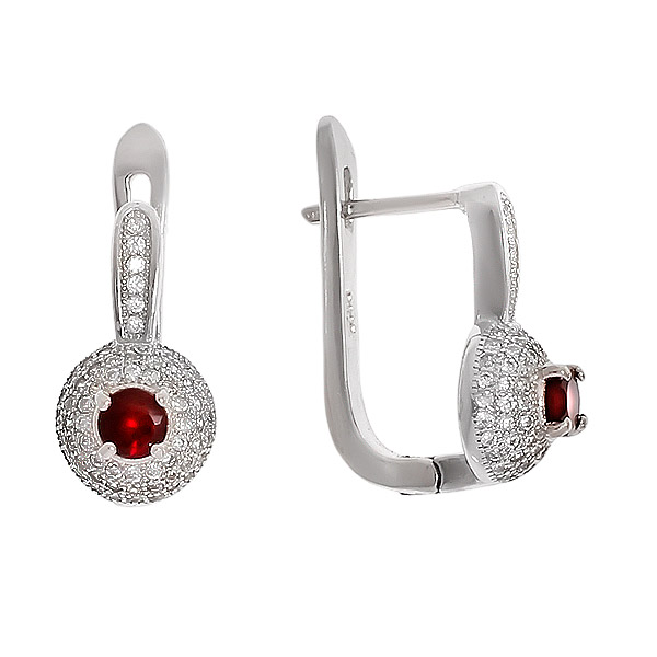 

Серьги из серебра Balex Jewellery 2405936868, гранат/фианит, 2405936868
