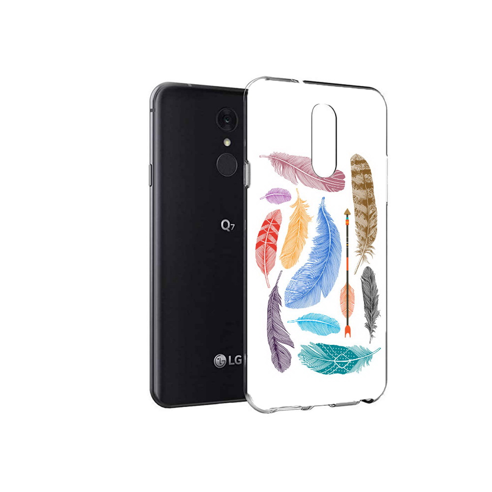 

Чехол MyPads Tocco для LG Q7 разноцветные перья (PT113427.75.572), Tocco