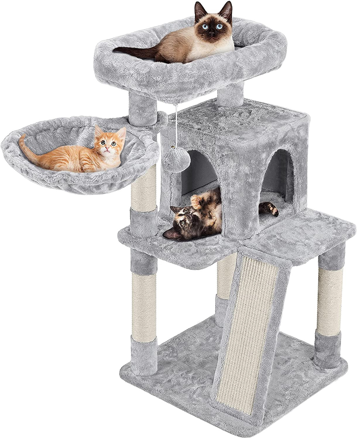 Комплекс для кошек Pet БМФ, серый, 4 уровня