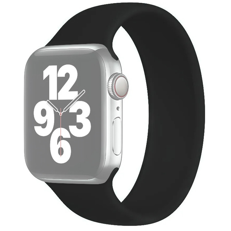 Ремешок для Apple Watch 1-6/SE 42/44 мм силиконовый InnoZone 145мм - Черный