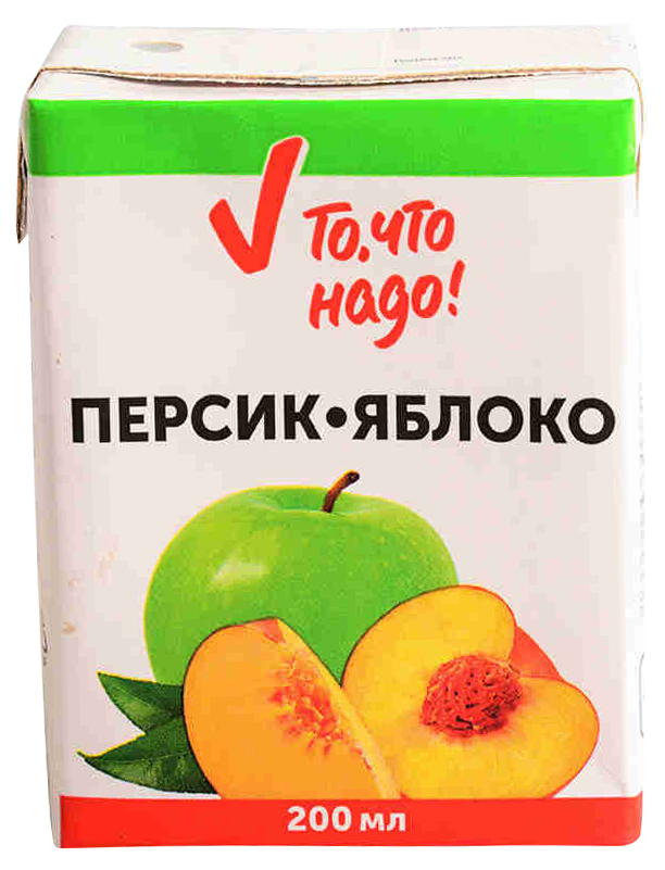 

Нектар То, что надо! Персиково-яблочный с мякотью 200 мл