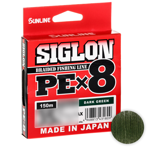 

Шнур Sunline Siglon X8 150м. 0.223 DARK GREEN, Зеленый, Sunline Siglon X8 150м. 0.223 DARK GREEN