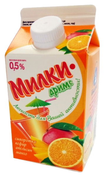 

Напиток Milky Dreams апельсин-манго 0,5% п/пак 500г, бзмж