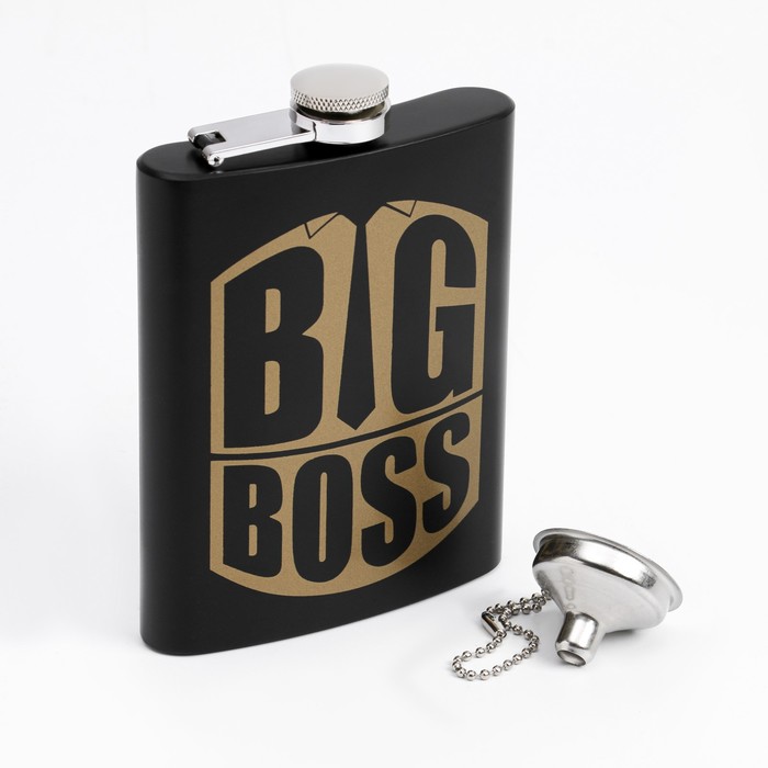 

Фляжка, 240 мл, 8 oz Big Boss воронка, Черный, СССР