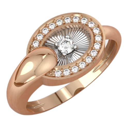 Кольцо из красного золота с бриллиантом р. 17,5 Excellent 01-11-5712-31-00