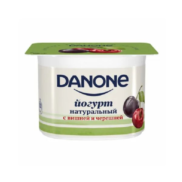 фото Йогурт danone вишня-черешня 3% 110 г