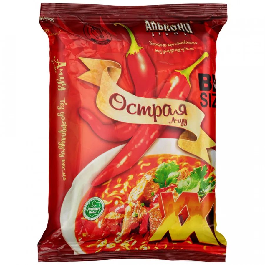 

Лапша Алькони Big Size XXL Говядина тушеная острая быстрого приготовления 120 г