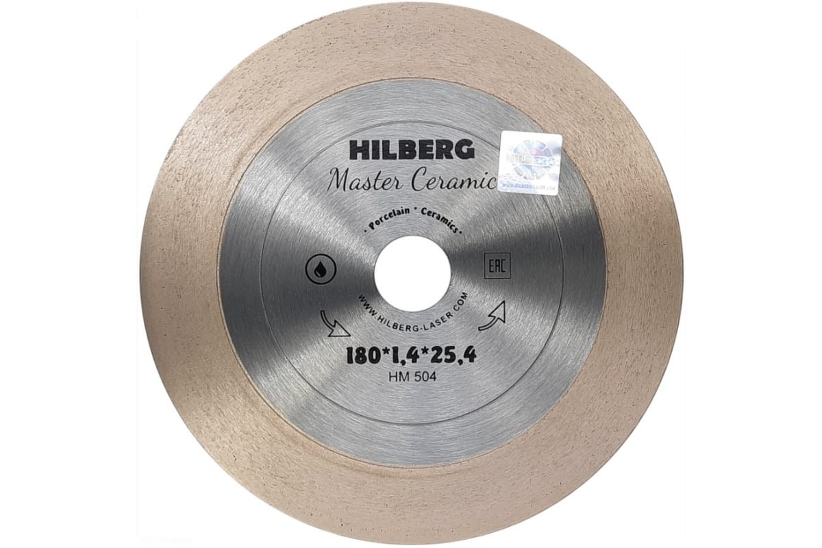 фото Диск алмазный отрезной master сeramic (180х1.4х25.4 мм) hilberg hm504