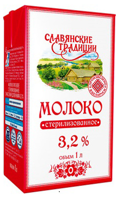 

Молоко 3,2% стерилизованное 1 л Славянские традиции БЗМЖ